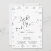 編集可能なベビーそれが寒い外の赤ちゃんシャワーの招待 招待状 (正面)