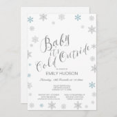 編集可能なベビーそれが寒い外の赤ちゃんシャワーの招待 招待状 (正面/裏面)