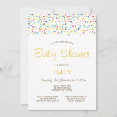 編集可能なベビーシャワーのプリント招待状にちらばったもの 招待状 (正面)