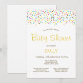 編集可能なベビーシャワーのプリント招待状にちらばったもの 招待状 (正面/裏面)