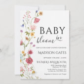 編集可能なベビーシャワーパーティー Baby in Bloom 招待状 (正面)