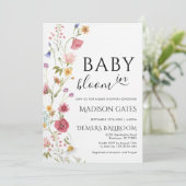 編集可能なベビーシャワーパーティー Baby in Bloom 招待状 (スタンド正面)