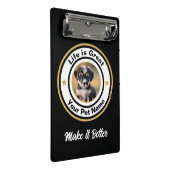 編集可能なペット愛好家のパーソナライズデザイン ミニクリップボード (アングル)