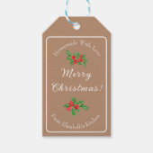 編集可能なホリデーシーズンお菓子ラベル クリスマスおめでとう ギフトタグ (正面)