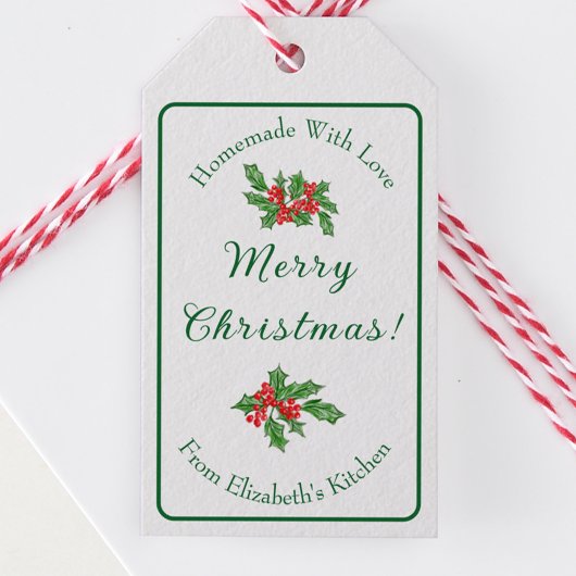編集可能なホリデーシーズンお菓子ラベル クリスマスプレゼント グリーン メリークリスマス ギフトタグ