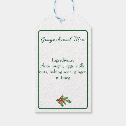 編集可能なホリデーシーズンお菓子ラベル クリスマスプレゼント グリーン メリークリスマス ギフトタグ (裏面)