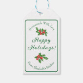 編集可能なホリデーシーズンのギフトタグ 緑 ハッピー ホリデーズ ギフトタグ (正面)