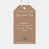 編集可能なホリデーシーズン ギフト用ブラウン ハッピー・ホリデー ギフトタグ (裏面)