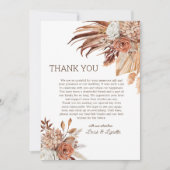 編集可能なボヘミアンスタイルの結婚式の写真を使った感謝カード サンキューカード (正面)