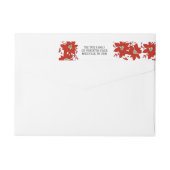 編集可能なポインセチアのクリスマス季節のごあいさつ ラップアラウンドラベル (裏面)