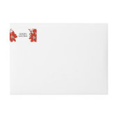 編集可能なポインセチアのクリスマス季節のごあいさつ ラップアラウンドラベル (正面)