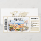 編集可能なポルトガル航空券, ポルトガル旅行 招待状 (正面/裏面)