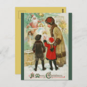 編集可能なマザーとキッズストアのウィンドウクリスマス ポストカード (正面/裏面)