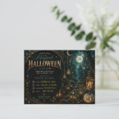編集可能なマジカル・ハロウィンナイト招待状 | インビテーションポストカード (スタンド正面)