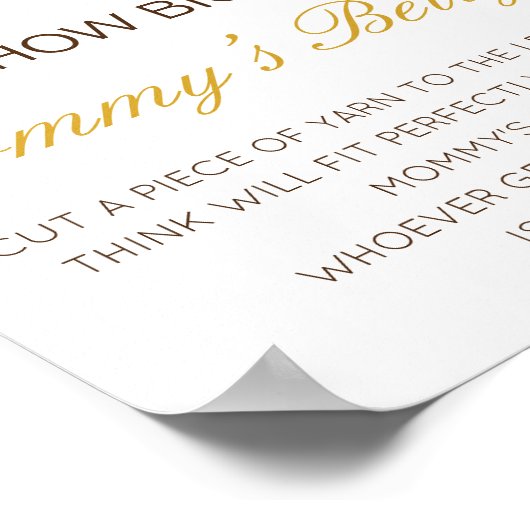 編集可能なマミーのお腹の大きさゲームポスター ポスター (角)