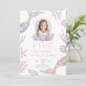 編集可能なマーメイドの招待状 ダイブイントゥファイヴ 招待状 (スタンド正面)