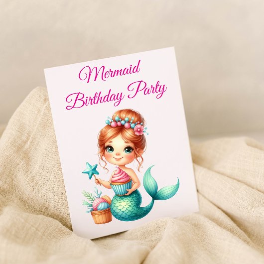 編集可能なマーメイドの誕生日招待状 🧜‍♀️✨ 招待状