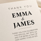 編集可能なミニマリスト結婚式のお礼カード サンキューカード