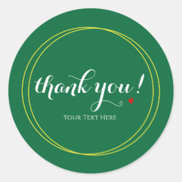 編集可能なミニマルモダンな感謝の意を表すスクリプト・エメラルド ラウンドシール