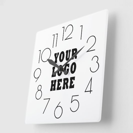 編集可能なミニモダンマリスト企業のビジネスロゴ スクエア壁時計 (傾斜)