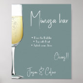 編集可能なミモザ バー サイン 印刷可能 (正面)