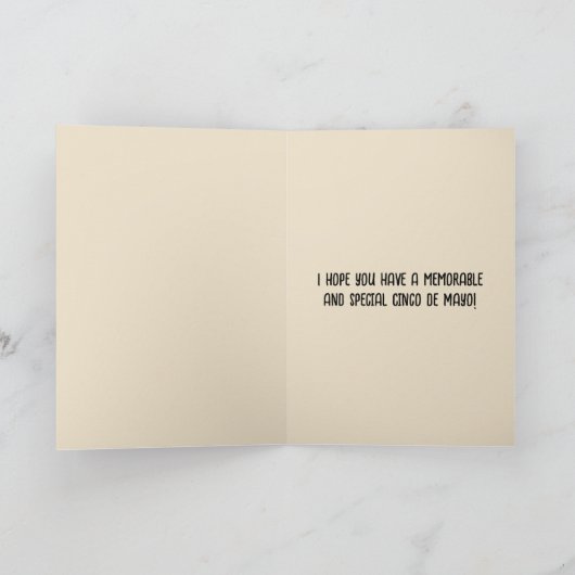 編集可能なメキシカンハット シンゴ・デ・マヨ カード (内部)