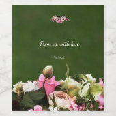 編集可能なメッセージ付きの花のギフトタグ - ボタニカル ワインラベル (シングルラベル)