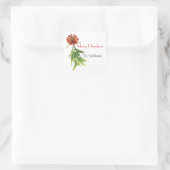 編集可能なメッセージ/名前を付けたMerry Christmasラベル スクエアシール (バッグ)