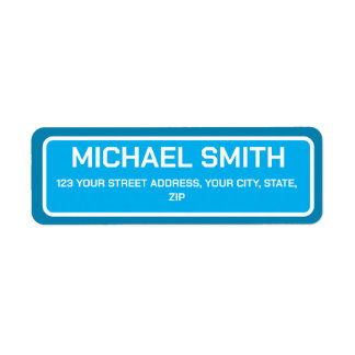 編集可能なモダンな空色の差出人ラベル ラベル