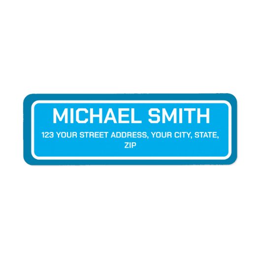 編集可能なモダンな空色の差出人ラベル ラベル (正面)