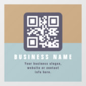 編集可能なモダンなQRコードテンプレート | 落ち着いた色 ウィンドウサイン (シート)