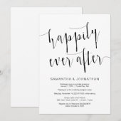 編集可能なモダンブラックスクリプト、ウェディングエロープメント 招待状 (正面/裏面)