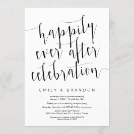 編集可能なモダンブラックスクリプト、ウェディングエロープメント 招待状