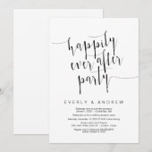 編集可能なモダンブラックスクリプト、ウェディングエロープメント 招待状 (正面/裏面)