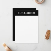 編集可能なモダンヘッダ色を持つ名前 ノートカード (正面/裏面インサイチュ)