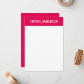 編集可能なモダンヘッダ色を持つ名前 ノートカード (正面/裏面インサイチュ)