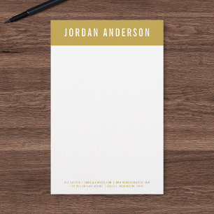 編集可能なモダンヘッダ色を持つ名前 便箋