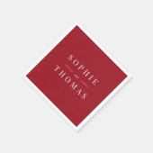 編集可能なモダン色クラシックの結婚 スタンダードカクテルナプキン (角)