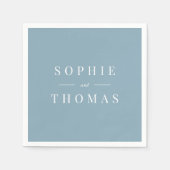 編集可能なモダン色クラシックの結婚 スタンダードカクテルナプキン (正面)