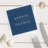 編集可能なモダン色クラシックの結婚 スタンダードカクテルナプキン