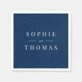 編集可能なモダン色クラシックの結婚 スタンダードカクテルナプキン (正面)