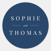 編集可能なモダン色クラシックの結婚 ラウンドシール (正面)