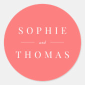 編集可能なモダン色クラシックの結婚 ラウンドシール (正面)