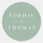 編集可能なモダン色クラシックの結婚 ラウンドシール (正面)