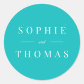 編集可能なモダン色クラシックの結婚 ラウンドシール (正面)