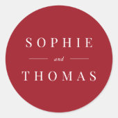 編集可能なモダン色クラシックの結婚 ラウンドシール (正面)