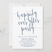 編集可能なモダン ネイビーブルー フォント, 結婚式の秘密の誓い 招待状 (正面)