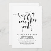 編集可能なモダン ブラック スクリプト, 結婚式の秘密の誓い 招待状 (正面/裏面)