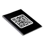 編集可能なモダンQRコード | 黒と白または任意の色 ノートブック (右側)
