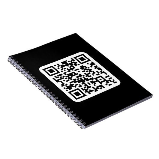 編集可能なモダンQRコード | 黒と白または任意の色 ノートブック (右側)